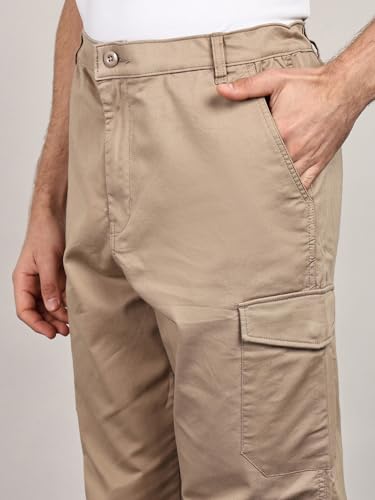 Image of Alan Jones Men's Cargo Jogger Pants | Regular Fit Tapered Joggers with Elastic Waist & Hems | Cotton Stretch Utility Pocket Track Pants | Casual Everyday Wear