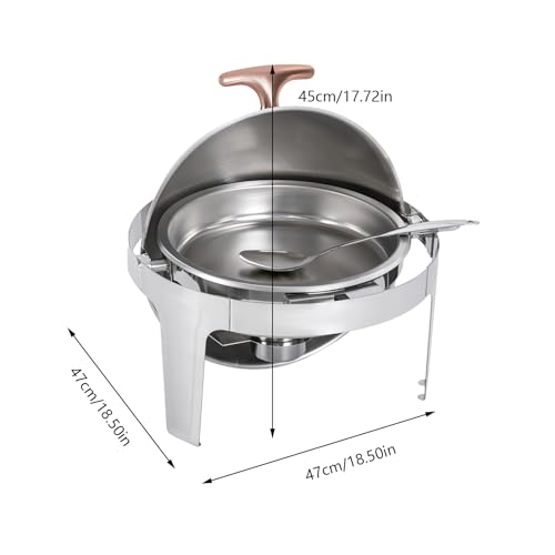 1,58-Gallonen-Hot-Pot-Set aus Edelstahl, Buffetwärmer, Chafing Dish, 180°-Klappdeckel, Alkoholkocher, geeignet für Familienfeiern und Bankette – Bild 3