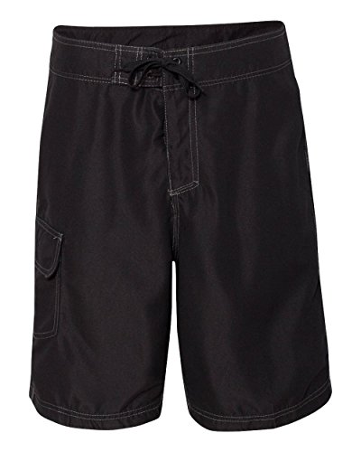 Burnside Men's 9301 Solid Board Shorts Swim Trunks (30, Black) - Main Image