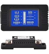 CGELE DC Multifunction Battery Monitor Meter with Shunt,0-200V,0-100A, LCD Display Digital Curren...