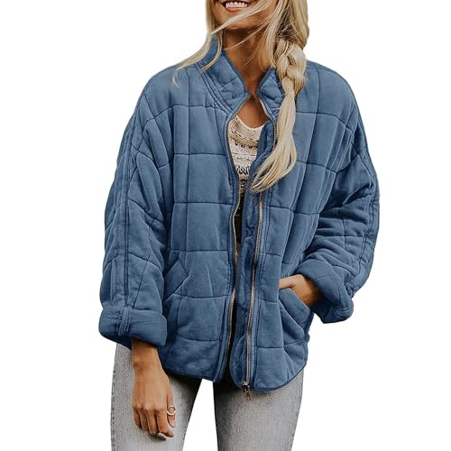 Solid Color Standing Collar Cotton Jacket Coat Women's Loose Long Sleeve Pocket Jacket
