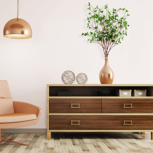 Austor 5 Packs 45" Artificial Ficus Stems Faux Green Stems Ficus Branches Leaf Stem Fake Green Bushes Shrubs Ficus Twig Stems For Vase Filler Home Wedding Office Decor #TOP5