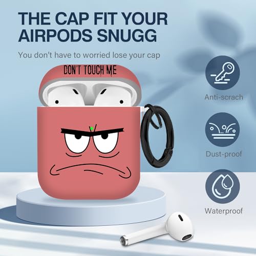 Image of for Airpods Case,Don't Touch Me Cool Cover with Lanyard Big Eyes Cute Cartoon for Airpods 2nd Generation Case,Soft Shockproof Cover for Women Men-Watermelon Red