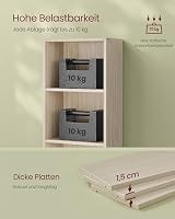 VASAGLE Custos Kollektion - Bücherregal, 6-stöckiges Regal, offenes Aufbewahrungsregal, Standregal, 24 x 40 x 178,5 cm, für Wohnzimmer, Homeoffice, Esszimmer, naturbeige LBC167L01 – Ansicht 7