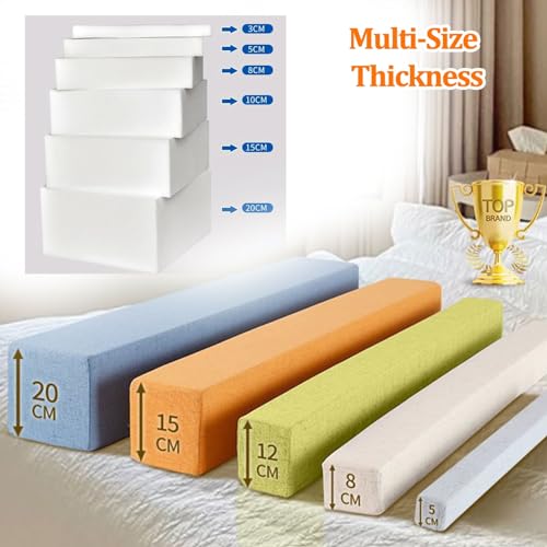 Image of Custom Size Bed Gap Filler, Thick Mattress Gap Filler Extender, Personalised Bed Mattress Filler Close the Gap Between the Headboard Wall or footboard for Single /Double /King Bed with a Removable Cover