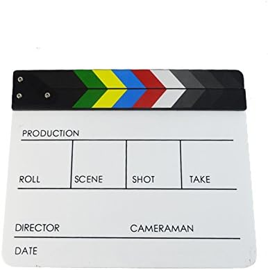 Claqueta profesional para cine y video 9.6x11.7 in acrílico blanco miniatura 2