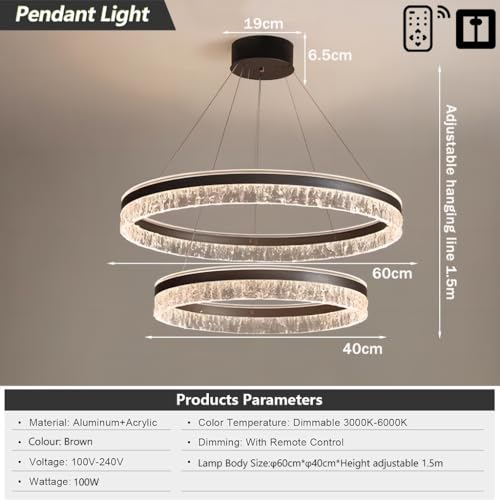 Lustre acrylique à intensité variable pour éliminer l'éblouissement dans le salon - 3