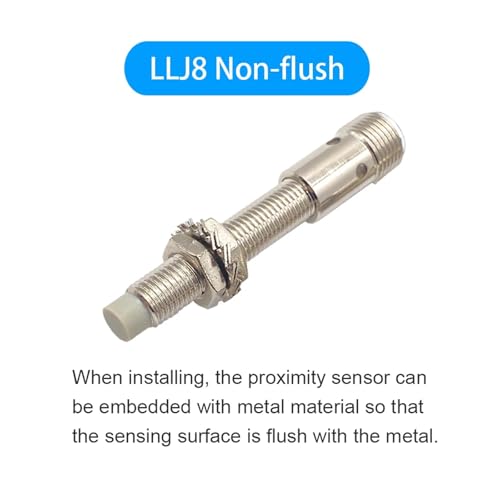 Sensor de proximidad M8 NPN NO inductivo con conector M12 cilíndrico de 4 pines LJ8A3 5