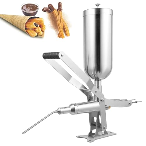 JIANGYUXINLI Macchina riempitrice per Ciambelle | bomboloni in Acciaio Inox 5L | Iniettore per Crema e Gelatina | con 1 Ugello Lungo E 3 Ugelli Corti | Ideale per Uso in Cucina e Ristorante