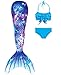 shepretty Coda di Sirena con Bikini per Bambina,wupuG10+WJF46,120