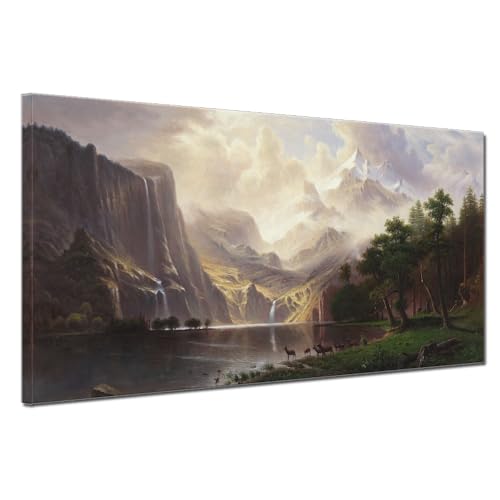 QBQT Grande image sur toile pour bureau, chambre principale, couloir - Motif montagnes de la Sierra Nevada en Californie - 61 x 122 cm