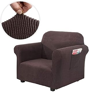 Home Queen Stretch Jacquard Sofa Slipcover, 1-Piece Non-Slip Stripes Couch Cover, Furniture Covers