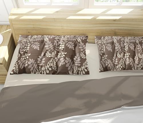Image of 200 TC Cotton Bedsheet Set with 2 Pillow Covers | King Size Soft Breathable Wrinkle Free - Floral Printed Double Bedsheets | Bed Size 78x78x10 Inches | Pillow Covers Fit Up to 10 Inch