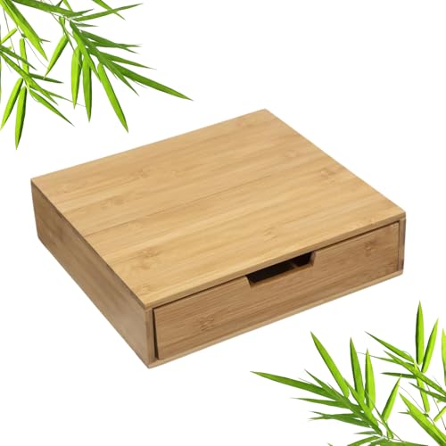 Solty - Porta Cápsulas para Cafetera Dolce Gusto - Soporte para Cafetera con Cajón - Organizador de Cápsulas de Café en Bambú - Almacenamiento Compacto y Elegante