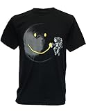 SODAtees Full Moon Graffiti Tag Smiley Graphic Design Men's T-SHIRT - Black - Medium