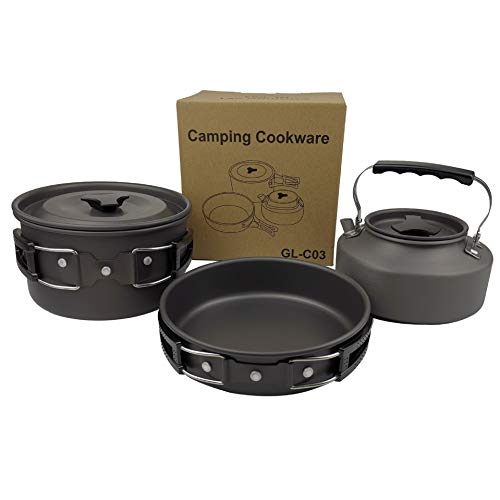 Théière d'extérieur portable en oxyde d'aluminium noir pour 2 à 3 personnes