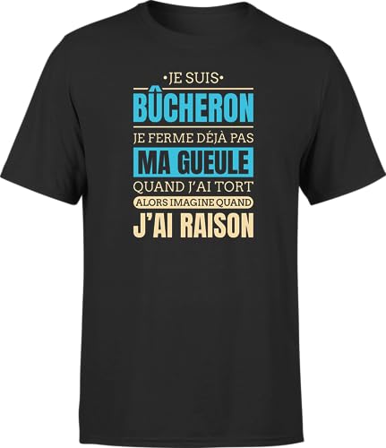 T shirt homme bûcheron confortable vêtement coton drôle