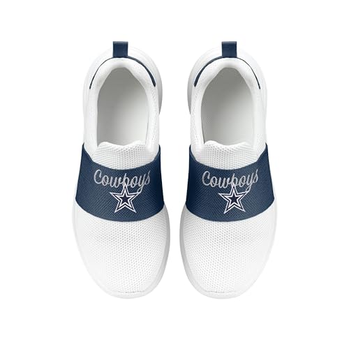 FOCO Dallas Cowboys NFL Womens Script Wordmark White Slip On Sneakers - 6 by FOCO - Image 5