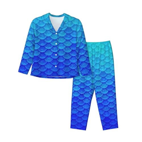 Pyjama manches longues femme au motif sirène pour vos soirées cocooning