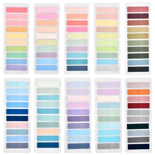 DODUOS 2000 Piezas Marcadores Adhesivos, 10 Estilos Post it Marcapaginas Post it Transparente para Libros, Colores Notas Adhesivas Marcapaginas Adhesivos para el Escuela, Oficina, Libros