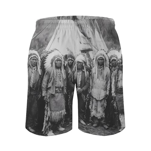 Vintage Native USA Indian Tribe Mens Swim Trunks Quick Dry Board Shorts Beach Swimwear Bathing Suits3