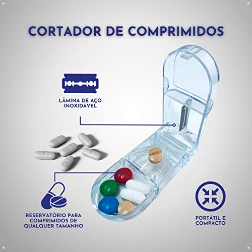Cortador De Comprimidos E Porta Remédios Com Reservatório