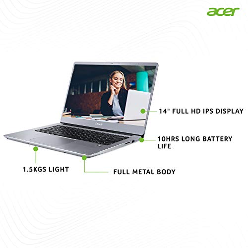 Image of acer Swift 3 SF314-41 14-inch Laptop (AMD Athlon 300U Dual-core processor /4GB /1TB HDD /Window 10 Home 64Bit /Integrated Graphics), Silver