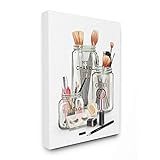 Stupell Industries Fashion Brand Makeup in Mason Jars Glam Design, Designed by Ziwei Li Wall Art, 16 x 20, Pink