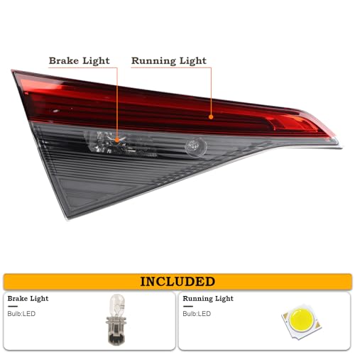 KAMDKI LH LED Inner Trunk Lid Tail Light Assembly Fit for 2022 2023 2024 Honda Civic Sedan Rear Lamp Left Driver Side With Bulbs 34155-T20-A01