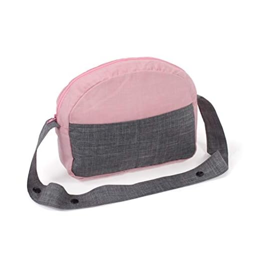 Bayer Chic 2000 853 15 Bolso Cambiador para muñecas, Bolso Cambiador, Accesorio para muñecas, Bolso de muñeca, Color Gris y Rosa