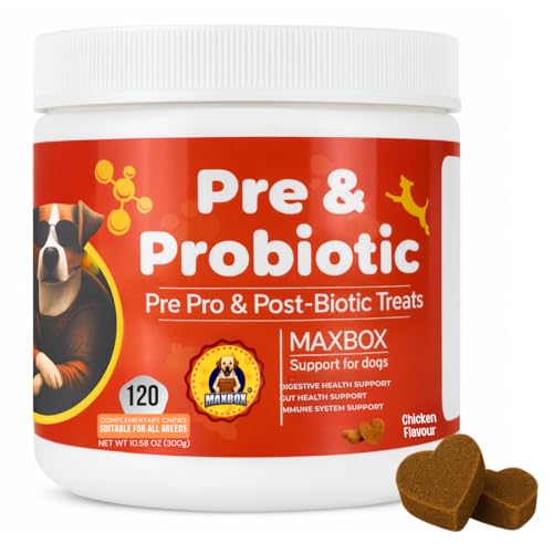 Probiotics for Dogs, Dog Probiotics for Gut Health, 120 Soft Chew Dog Probiotic Tablets, Digestion & Defecation Support with Pumpkin for Sensitive Stomachs, Diarrhoea, Anti-Scooting & Stool Quality