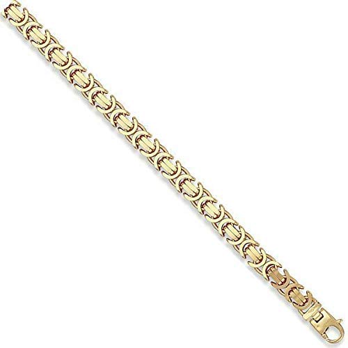 Gents Flat Byzantine Bracelet Chain Yellow Gold Men's 8.5" 19.7gms Full Hallmark