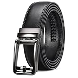 SENDEFN Men's Leather Dress Casual Belt 1 3/8' Automatic Adjustable Click Buckle Belts with Gift Box(A-brown-71HS)