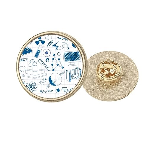 Broche ronde métal doré motif quadrillé bleu M pour veste
