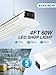 Super Bright Upgrade 60W 4' LED Shop Lights 4FT 6 Pack| 9000LM 5000K 48 inch Linkable Ceiling Lighting LED Garage Lights With Plug in For Garage Lighting,Barns,Attics,Utility Room,Shed,Tool Room