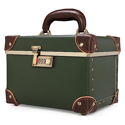 Boîte de rangement en cuir urecity avec serrure pour maquillage et produits de beauté