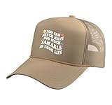 Retro Groovy You Can Never Have Too Much Samaria in Your Trucker Hat with Adjustable Mesh Back, Khaki