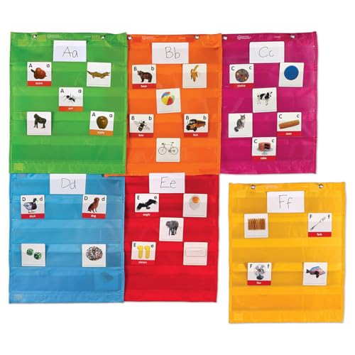 Módulos Magnéticos con Bolsillos transparentes de seis colores para organización vertical aula