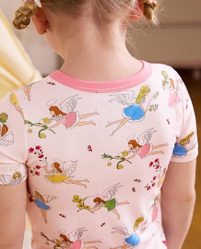 babee Reshinee Bamboo Viscose Toddler Girls Kids Pajama Sets Short Summer Cool Snug fit Sleepwear Pjs 2pcs Set 6-7Y — view 5