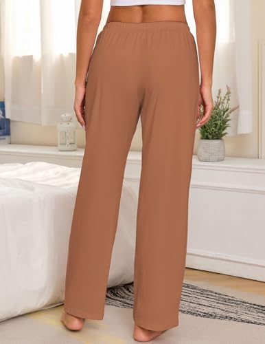 Image of Veseacky Women 100% Cotton Pajama Bottoms Comfy Soft Lounge Sleep Pants Drawstring Sleepwear 3 Pack S-XXL