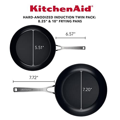 Image of KitchenAid Hard-Anodized Induction Nonstick Frying Pan Set, 2-Piece, Black