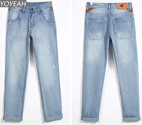 Men's Relaxed Fit Straight Leg Jeans Washed Denim Original Fit Work Dungaree Nostalgic Blue 293