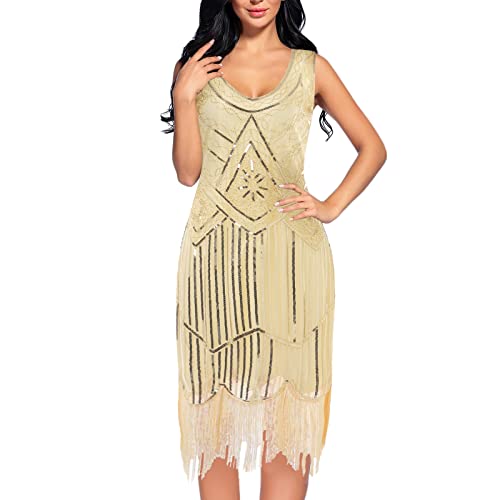 Robe Flapper à Franges Bleue Confortable Qui Sublime la Silhouette