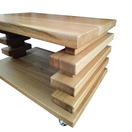 Table basse Hermine rectangulaire chêne grand plateau meuble salon