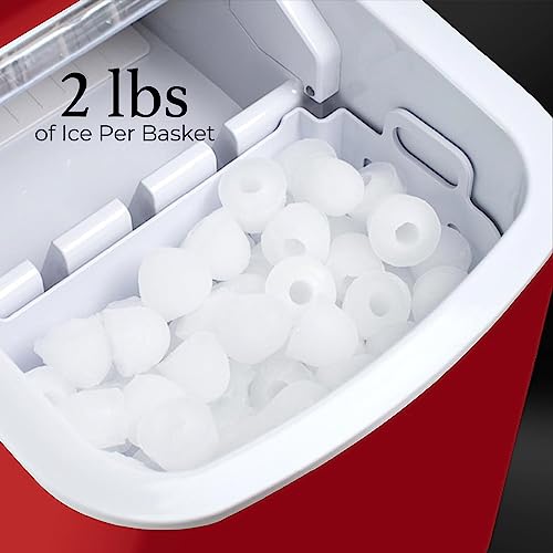 Máquina fabricadora de hielo portátil roja de 26 lb miniatura 4