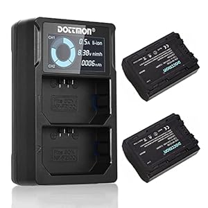 DOTTMON NP-FZ100 Kamera Akku Ladegerät Set 2er Pack 2040mAh für Sony a1, a6600, a7III, a7R III, a7S III, a7R IV, a7C, a9, a9 II, a9 R, FX3 Kameras und Dual-Channel LCD-Digital-Display