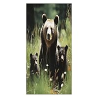 GBNMQED Bath Towel 63 X 31.5 Over Sized Towels Mama Bear and Cubs Printed Beach Towels for Beach Bathroom Gym SPA Yoga
