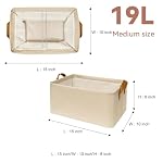 SNWDN 6 Pack Closet Cloth Storage Bins for Shelves, Medium Storage Baskets for Shelves, Fabric Bins for Closet organization with Handles（ Beige 15''L x 10''W x 8''H） - Image 2