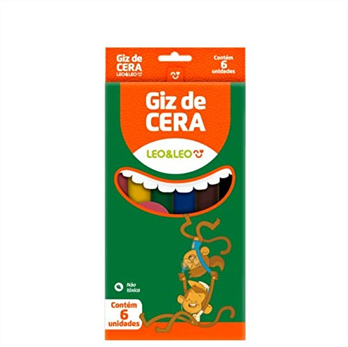 Giz de Cera Mini 8x88mm 6 Cores Pacote 12 Unidades
