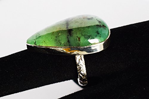 Bague en chrysoprase verte et argent 925 le cadeau idéal - 6